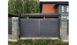Нащельник (для калиток и ворот) 25х35 жалюзи Milan, Tokyo, Palermo 0,45 PE-Double с пленкой RAL 7024 мокрый асфальт (L2,5)