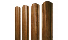 Штакетник Полукруглый Slim фигурный 0,45 Print Elite Golden Wood TwinColor