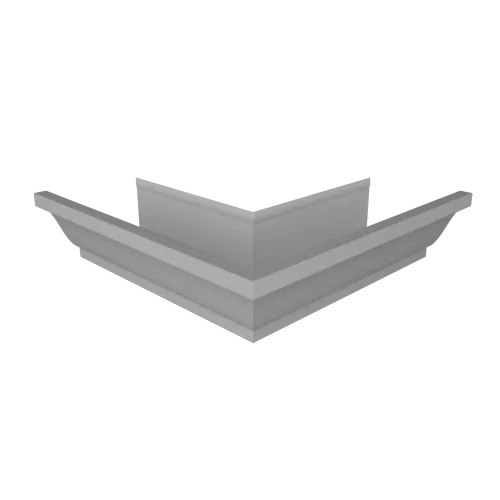 Угол желоба наружный Vortex в2 130мм RAL 9006 бело-алюминиевый