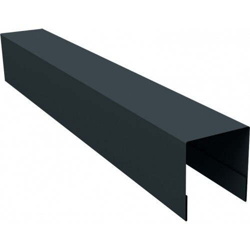 Планка боковая для забора из сайдинга Блок-хаус новый Grand Line 0,5 Velur RAL 7016 антрацитово-серый (2,06м)