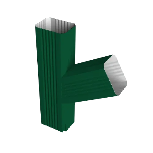 Тройник прямоугольный правый Vortex Lite PE RAL 6005 зеленый мох