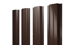 Штакетник П-образный A с прямым резом 0,45 PE RAL 8017 шоколад