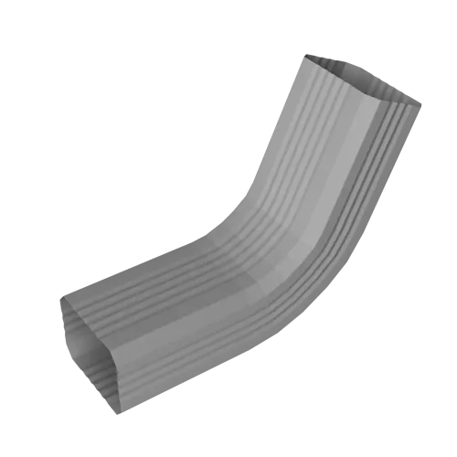 Колено стока гофрированное Vortex в2 76х102мм RAL 9006 бело-алюминиевый