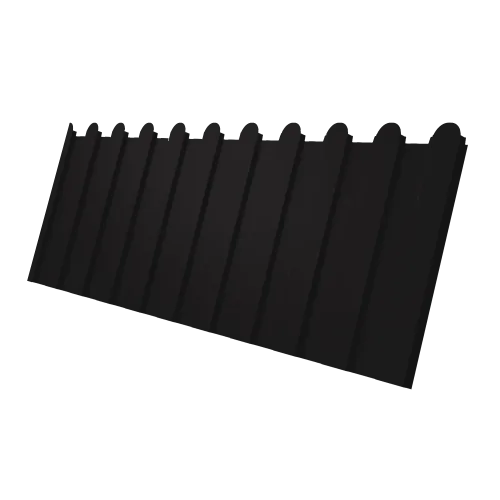 Профнастил С8A v02 фигурный Grand Line 0,5 Velur X с пленкой RAL 9005 черный