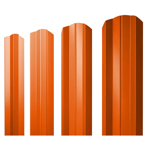 Штакетник М-образный А фигурный 0,45 PE RAL 2004 оранжевый