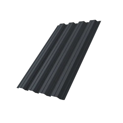 Профнастил НС44R 0,5 PE RAL 7024 мокрый асфальт