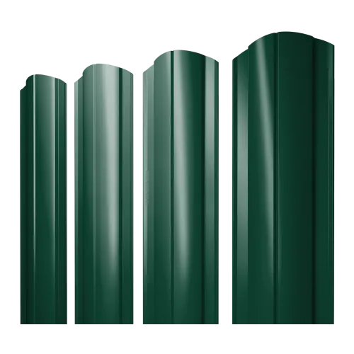 Штакетник Круглый фигурный 0,45 PE-Double RAL 6005 зеленый мох