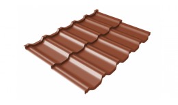 Профиль волновой модульный квинта Uno Grand Line c 3D резом 0,45 PE RAL 8004 терракота
