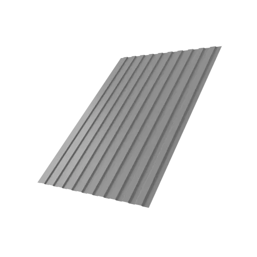 Профнастил С8B v01 Grand Line 0,45 PE RAL 9006 бело-алюминиевый