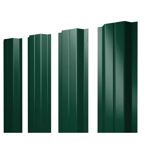 Штакетник П-образный A с прямым резом 0,45 PE-Double RAL 6005 зеленый мох