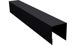 Планка боковая для забора из сайдинга Блок-хаус новый Grand Line 0,5 Velur RAL 9005 черный (2,06м)