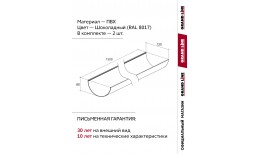 Комплект Желобов Классика 120 ПВХ Grand Line 1,5м шоколадный (RAL 8017) 2 шт