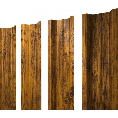 Штакетник П-образный В с прямым резом 0,45 Print Elite Golden Wood TwinColor