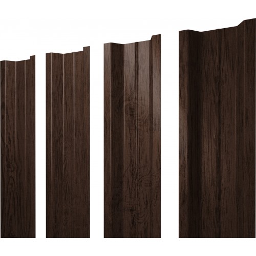 Штакетник П-образный В с прямым резом 0,45 Print Premium Antique Wood TwinColor