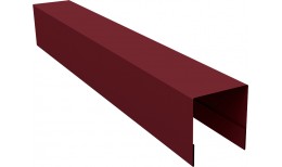 Планка боковая для забора из сайдинга Блок-хаус новый Grand Line 0,45 ПЭ двухсторонний RAL 3005 красное вино (3м)