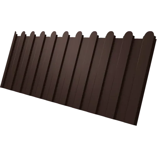 Профнастил С8A в02 фигурный Grand Line 0,4 ПЭ матовый с пленкой RAL 8017 шоколад