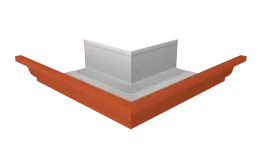 Угол желоба со сварным швом наружный Vortex Проект 210мм RAL 8004 терракота