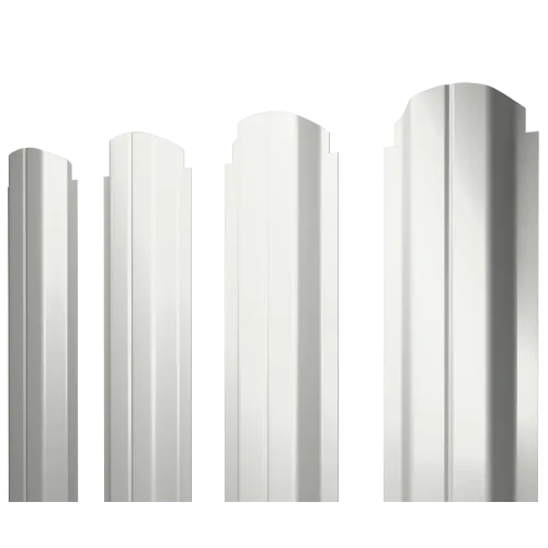 Штакетник П-образный А фигурный 0,45 PE-Double RAL 9003 сигнальный белый