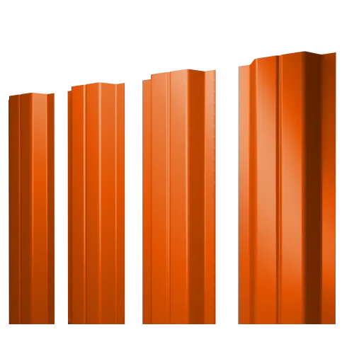 Штакетник П-образный A с прямым резом 0,45 PE RAL 2004 оранжевый