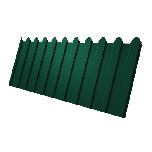 Профнастил С8A v02 фигурный Grand Line 0,5 Satin Matt TX с пленкой RAL 6005 зеленый мох