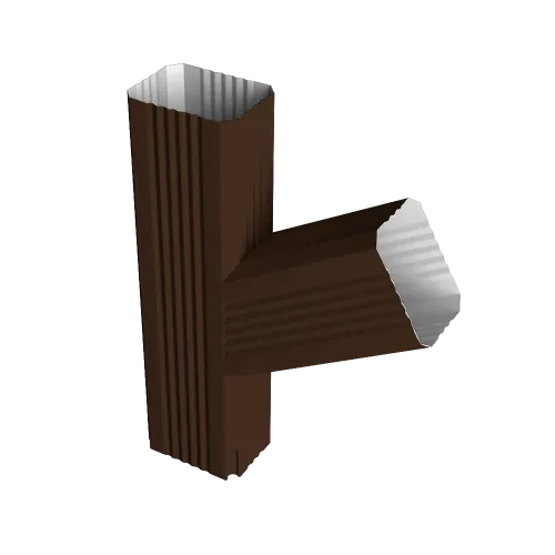 Тройник прямоугольный правый Vortex Lite PE RAL 8017 шоколад