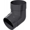 Колено трубы 67 град. Дизайн 100 ПВХ Grand Line графит (RAL 7024)