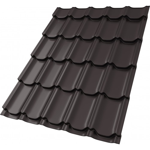 Металлочерепица квинта плюс 0,5 Satin Matt TX RR 32 темно-коричневый