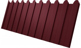 Профнастил С8A v02 фигурный Grand Line 0,45 Drap RAL 3005 красное вино