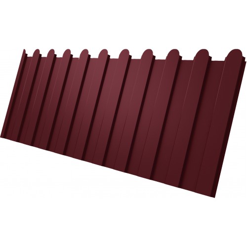 Профнастил С8A v02 фигурный Grand Line 0,45 Drap RAL 3005 красное вино