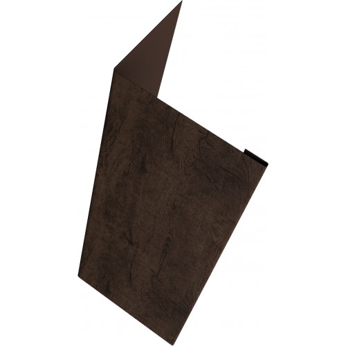 Нащельник (для калиток и ворот) 25х35 жалюзи Milan, Tokyo, Palermo 0,45 Print Elite с пленкой Antique Wood TwinColor (L1,68)
