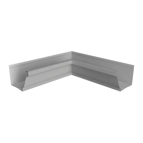 Угол желоба со сварным швом внутренний Vortex в2 130мм RAL 9006 бело-алюминиевый