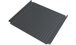 Кликфальц Double Pro Гофр Grand Line 0,5 Атлас с пленкой на замках RAL 7024 мокрый асфальт