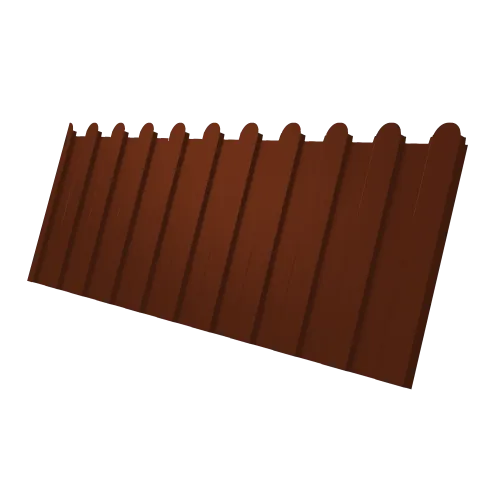 Профнастил С8A v02 фигурный Grand Line 0,5 Satin RAL 3009 оксидно-красный