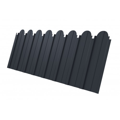 Профнастил C10A фигурный Grand Line 0,45 ПЭ матовый RAL 7024 мокрый асфальт