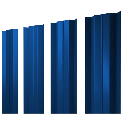 Штакетник М-образный В с прямым резом 0,45 PE RAL 5005 сигнальный синий