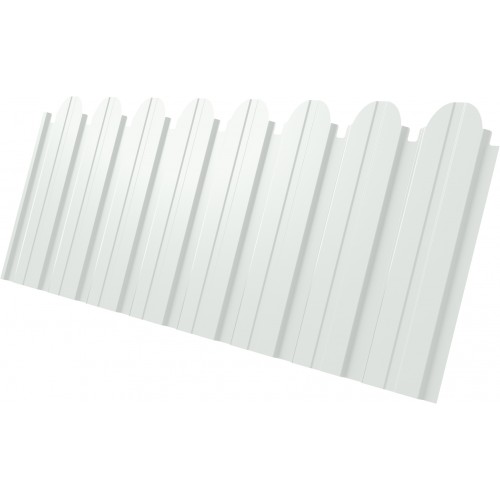 Профнастил C10B фигурный 0,45 Drap RAL 9003 сигнальный белый