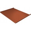 Фальц двойной стоячий Grand Line 0,5 Satin с пленкой на замках RAL 8004 терракота