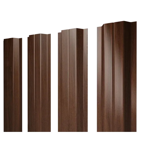 Штакетник П-образный A с прямым резом 0,45 Print Elite Choco Wood TwinColor