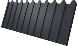 Профнастил С8A в02 фигурный Grand Line 0,4 ПЭ матовый RAL 7024 мокрый асфальт