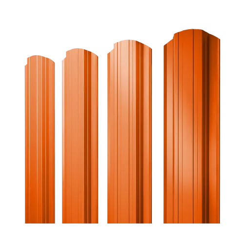 Штакетник Прямоугольный фигурный 0,45 PE RAL 2004 оранжевый