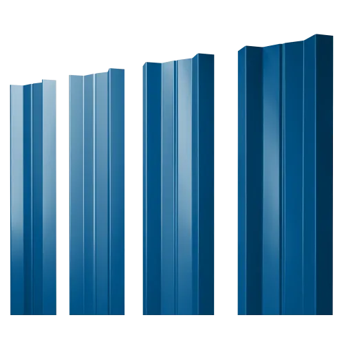 Штакетник М-образный А с прямым резом 0,45 PE RAL 5005 сигнальный синий