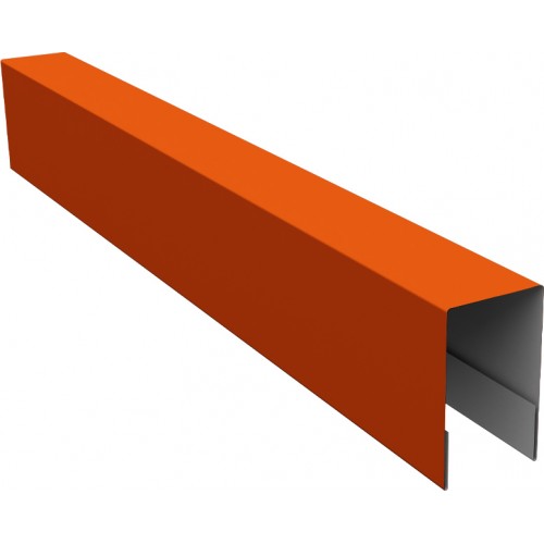 Планка боковая для забора из сайдинга Квадро Брус, Вертикаль Grand Line 0,45 ПЭ RAL 2004 оранжевый (2,5м)