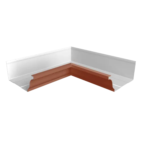 Угол желоба со сварным швом внутренний Vortex Проект 210мм RAL 8004 терракота