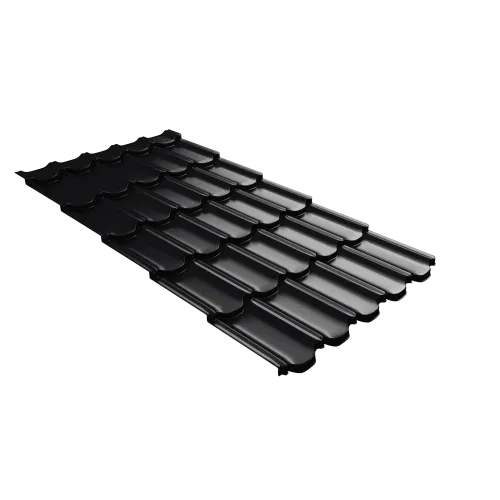 Металлочерепица квинта плюс Grand Line c 3D резом 0,45 Drap RAL 9005 черный