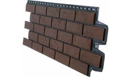 Фасадная панель Grand Line Состаренный кирпич Design Plus каштан с черным швом