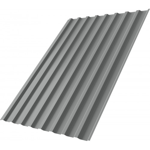 Профнастил С20B Grand Line 0,5 Satin с пленкой RAL 9006 бело-алюминиевый