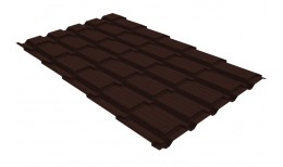 Металлочерепица Верховье квадро профи Grand Line 0,5 Velur X RAL 8017 шоколад