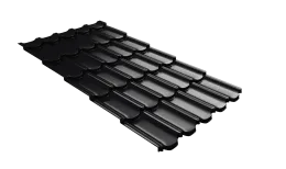 Металлочерепица квинта плюс Grand Line c 3D резом 0,45 ПЭ RAL 9005 черный