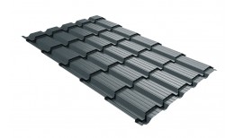 Профиль волновой Верховье Квадро профи Grand Line 0,5 GreenCoat Pural BT, matt RR2H3 (RAL 7016 антрацитово-серый)