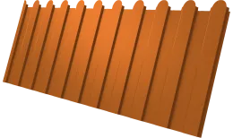 Профнастил С8A v02 фигурный Grand Line 0,45 PE с пленкой RAL 2004 оранжевый